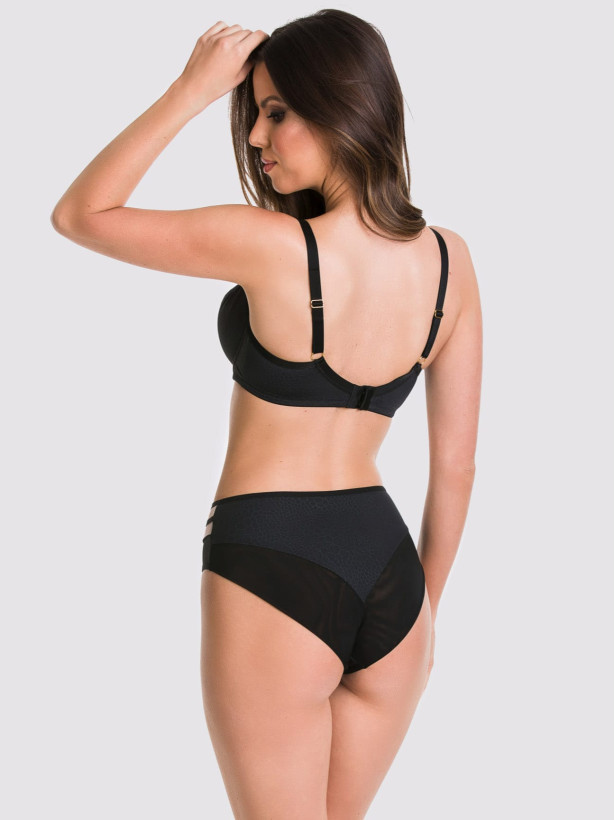 Brief Panties Snakeskin Texture Mediolano Proudence 19177 – Jet Black