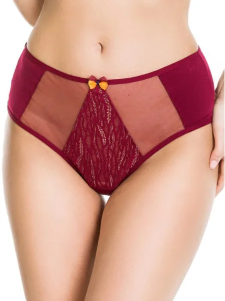 Burgunderfarbener Spitzen-Slip Mediolano Burgundy 19122