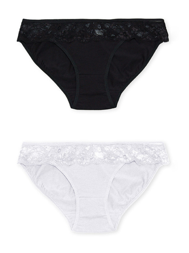 Cotton Bikini Panties with Lace Trim Mediolano Marta 07003