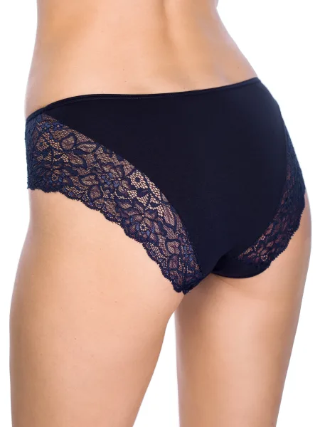 Baumwoll-Slip mit Spitzenbesatz Mediolano Olivia 07028