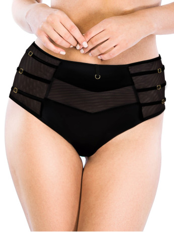 High-Rise Full-Coverage Panties with Bold Design Mediolano Naked 19064 Black