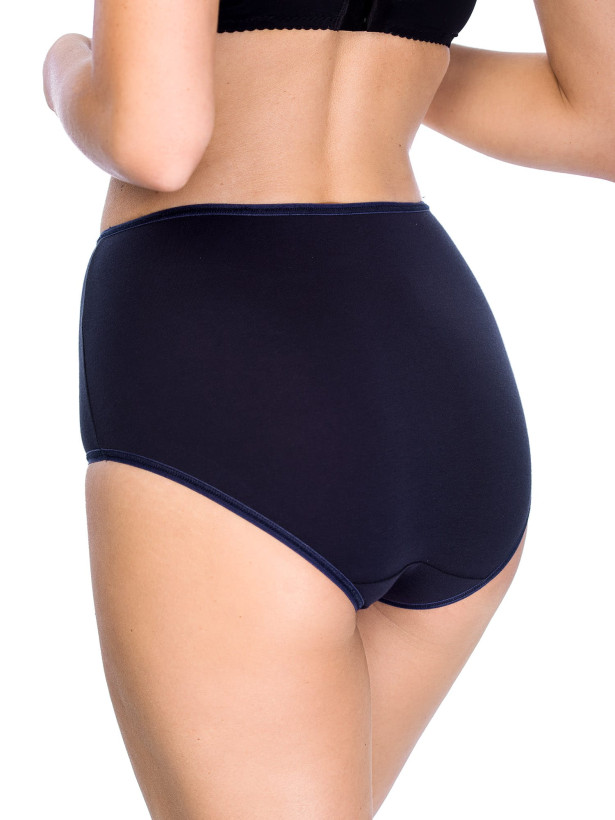 Hochtaillierter Midi-Slip aus Baumwolle Mediolano Laura – Tiefes Schwarz
