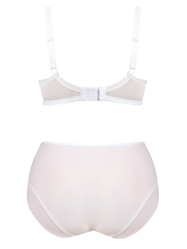 High-Waist Briefs Lace Mesh Mediolano Dots 19057 – Arctic White