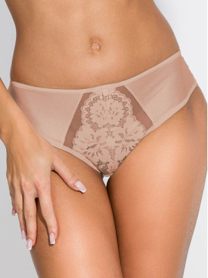 Spitzen-Bikinislip Mediolano Jasmin 19152 Mokka