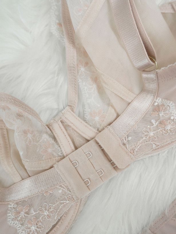 Hellbeiger bestickter Bralette Mediolano Fiori 19157