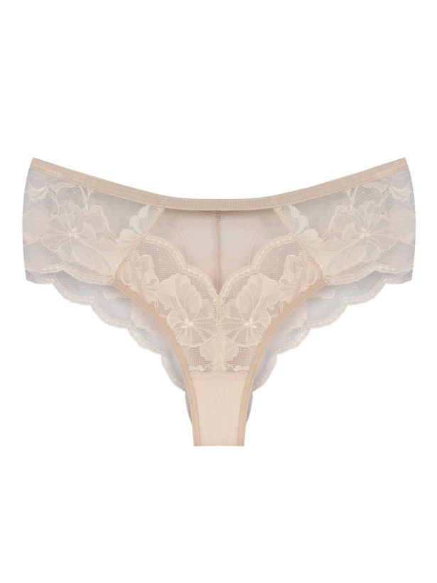 Brazilian Floral Lace Panties Mediolano Amelia 19201 – Light Beige