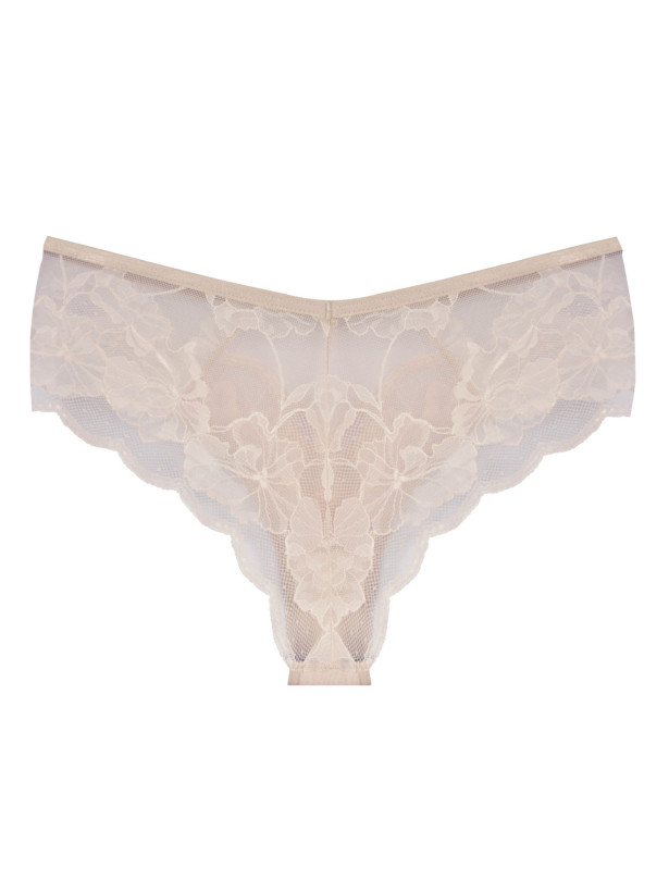 Brazilian Floral Lace Panties Mediolano Amelia 19201 – Light Beige