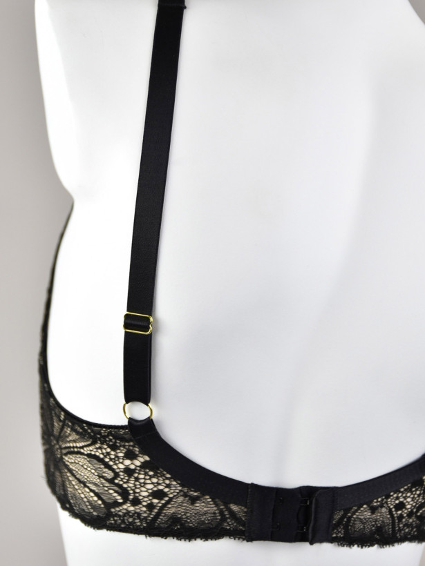 Plunge Bralette Deep V-Neck Mediolano Julia 19185 – Jet Black