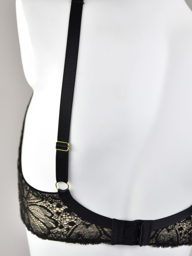 Plunge Bralette Deep V-Neck Mediolano Julia 19185 – Jet Black