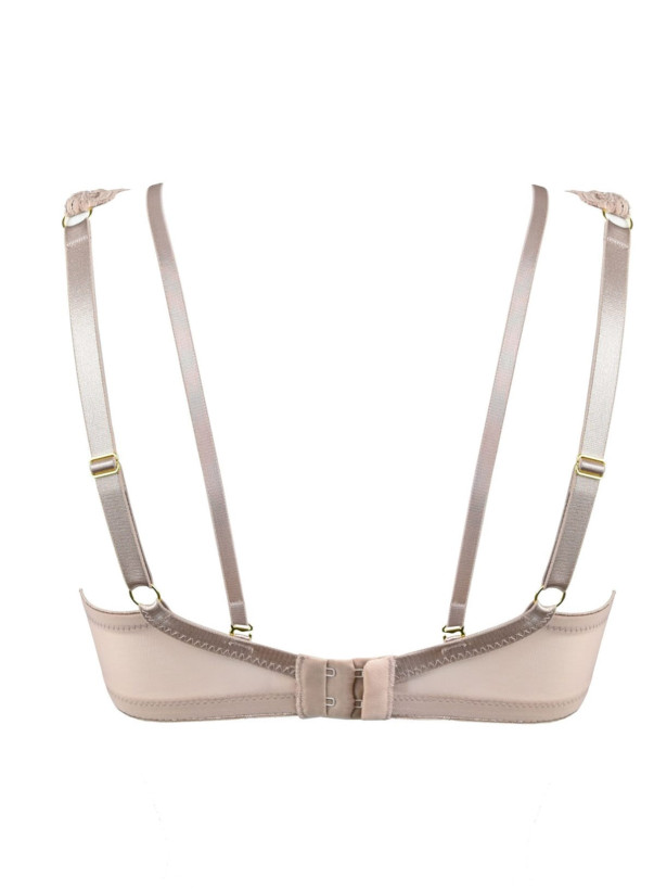 Plunge-Bralette mit Harness-Detail Mediolano Jasmin – Warmes Mokka