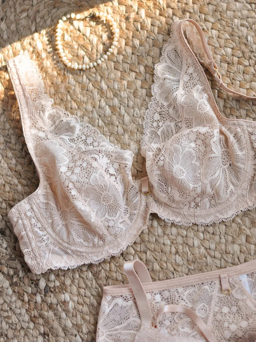 Plunge Bralette Lace Support Mediolano Julia 19185 – Powdery Beige