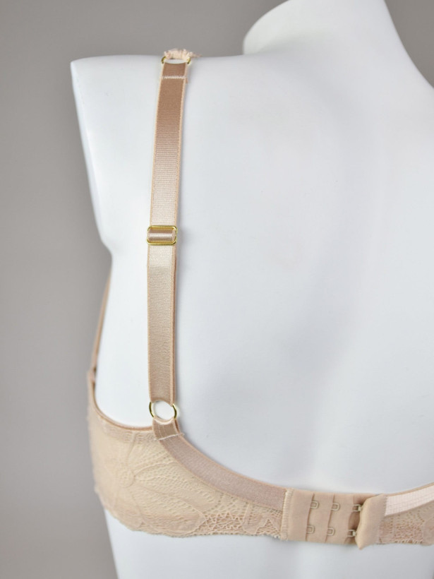 Plunge-Bralette mit Spitze und Halt Mediolano Julia 19185 – Pudriges Beige