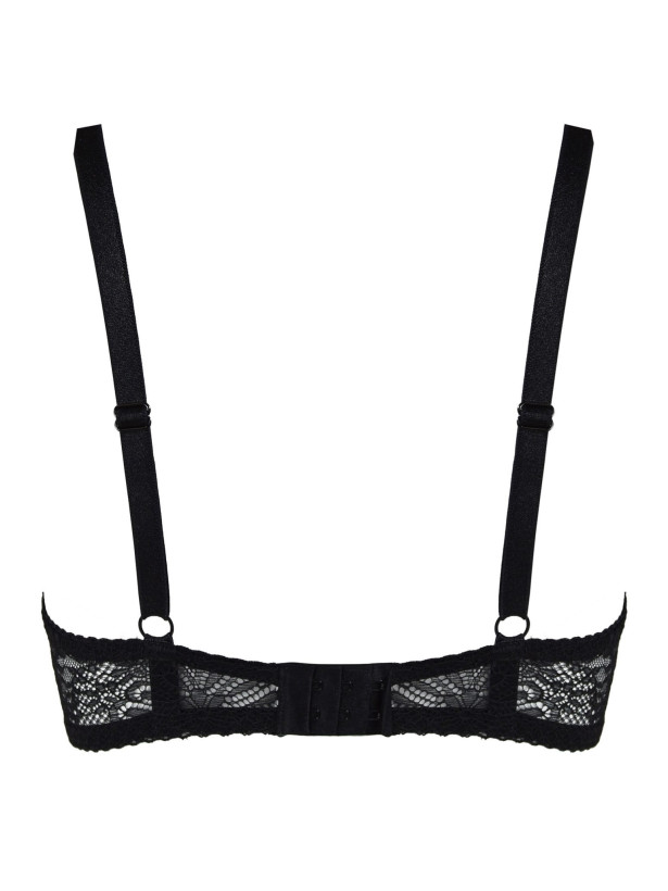 Plunge Soft Cup Underwired Bralette Mediolano Fancy – Jet Black