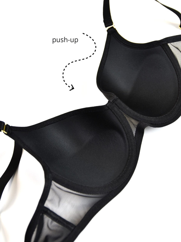 Push-Up Bra Lift Support Mediolano Queen – Jet Black