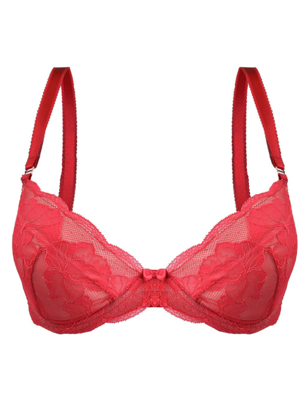 Push-Up Bra Low Center Bridge Mediolano Amelia 19202– Ruby Red