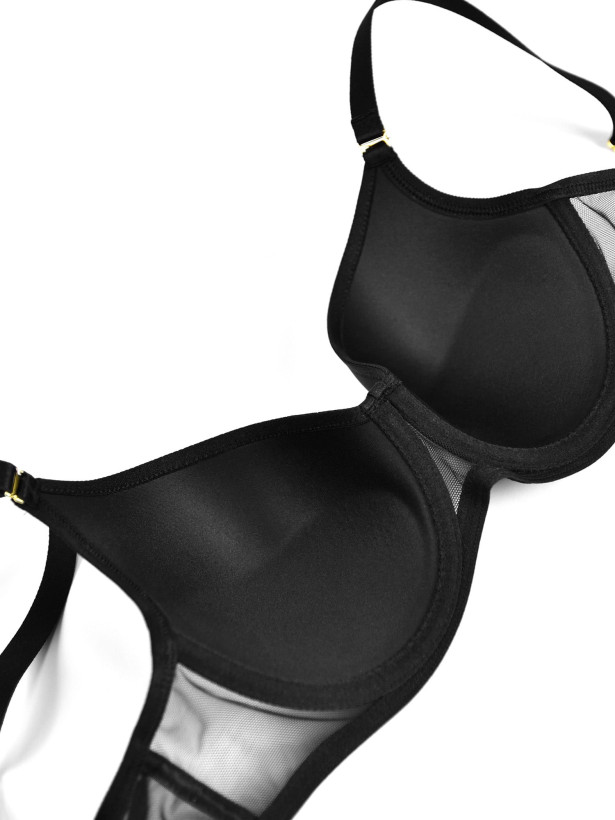 Push-Up Bra Removable Straps Mediolano Queen 19061 – Jet Black