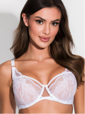 Romantischer halbweicher Spitzen-BH Mediolano Amelia 19203 Weiß
