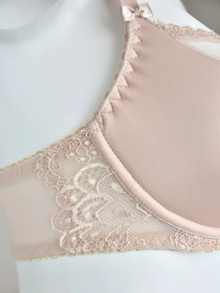 Semi-Soft-BH in Beige mit T-Naht-Halt Mediolano Ciao 01105 – Warmes Ivory