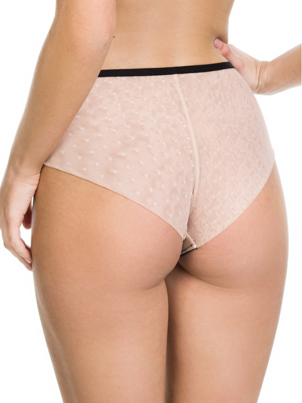 Sheer Beige Polka Dot Lace Panties Mediolano Dolce 19080
