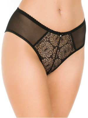 Sheer Black Brazilian Lace Panties Mediolano 2117