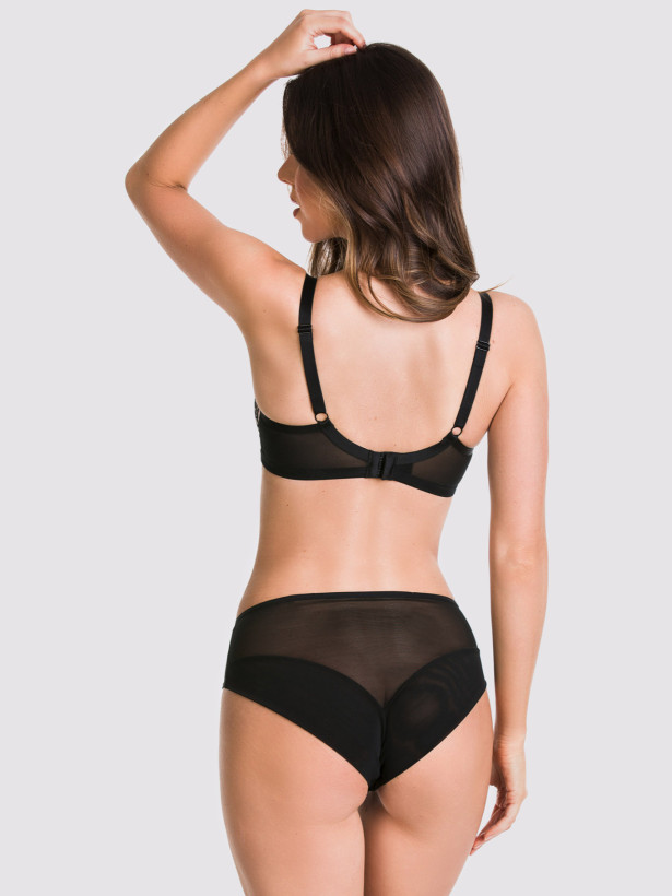 Sheer Lace Briefs with Luxurious Embroidery Mediolano Espresso 19173