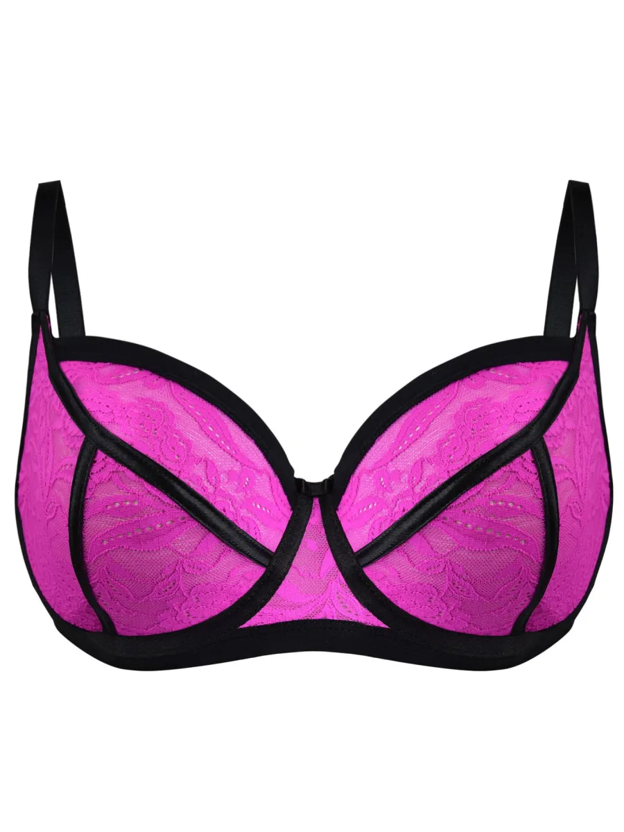 Soft-Cup-Bügel-BH mit Architektonischen Bändern Mediolano Joy – Lebhaftes Fuchsia