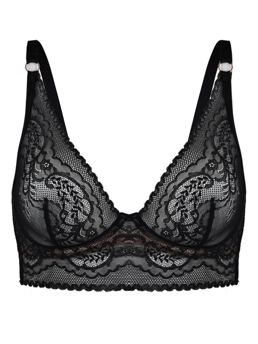 Soft-Cup-Bügel-Bralette Longline Mediolano Feel – Tiefschwarz mit Halt