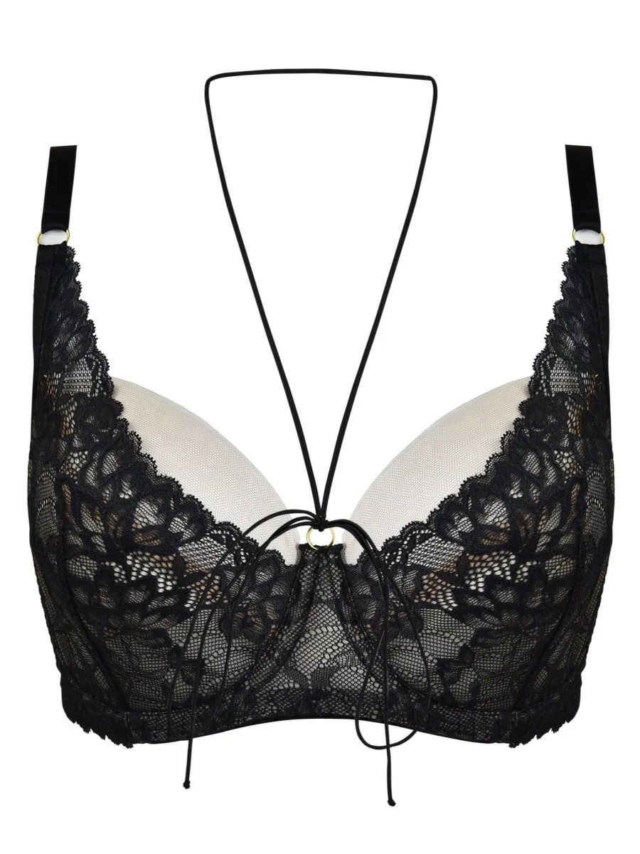 Soft-Cup-BH mit Choker Mediolano 19235 Magic – Tiefschwarz mit Spitze