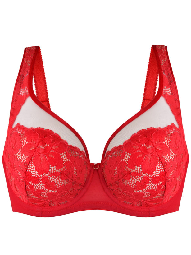 Unpadded Plunge Bra Low Neckline Mediolano Jasmin 19150 – Vivid Red