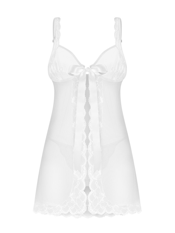 Naughty Bride is embroidered in red across the front of the Obsessive Weddya