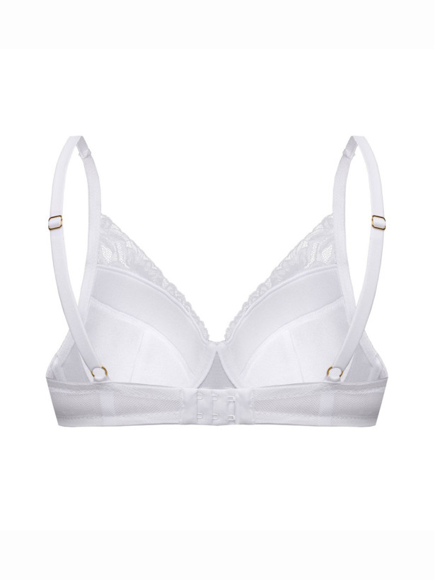 White Lace Longline Push-Up Bra Mefemi Laura – Underwired Bralette Style
