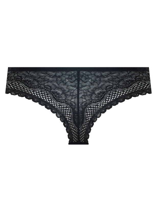 Black Lace Brazilian Panties Mefemi Clarisa – Seductive Sheer Back