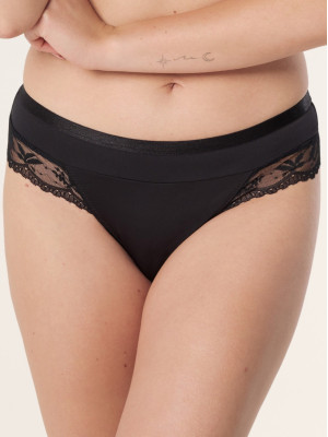 Black Lace Brazilian Panties Mefemi Petra – Sheer Back Elegance