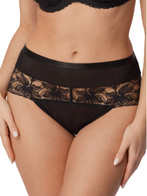 Black Lace High-Waisted Panties Mefemi Laura – Sophisticated Silhouette Smoothing
