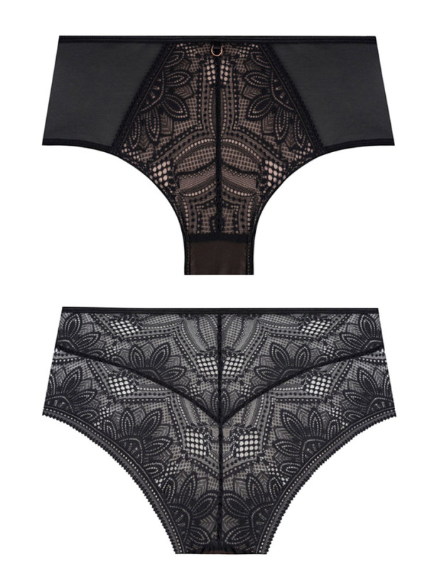 High-Waist Lace Briefs Mefemi Desire – Sophisticated Contrast Silhouette