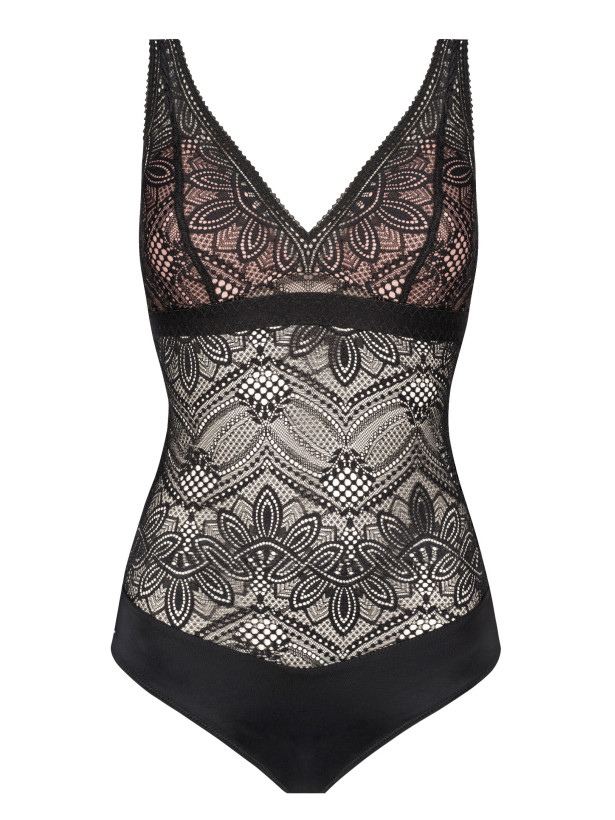 Floral Lace Bodysuit Mefemi Desire – Tattoo-Effect Sheer Lingerie