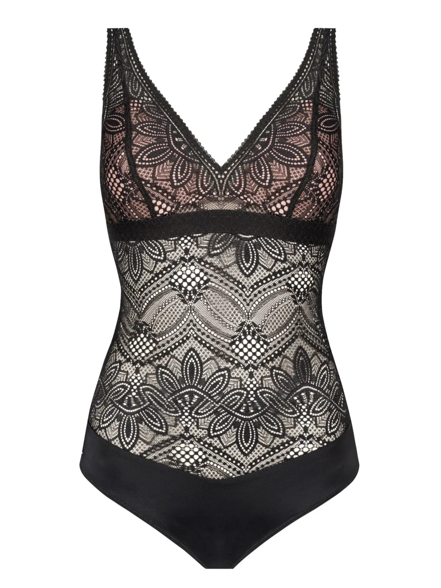 Floral Lace Bodysuit Mefemi Desire – Tattoo-Effect Sheer Lingerie