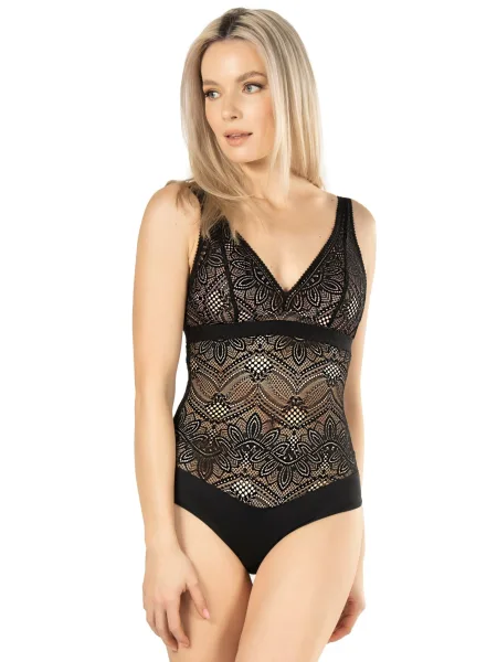 Floral Lace Bodysuit Mefemi Desire – Tattoo-Effect Sheer Lingerie