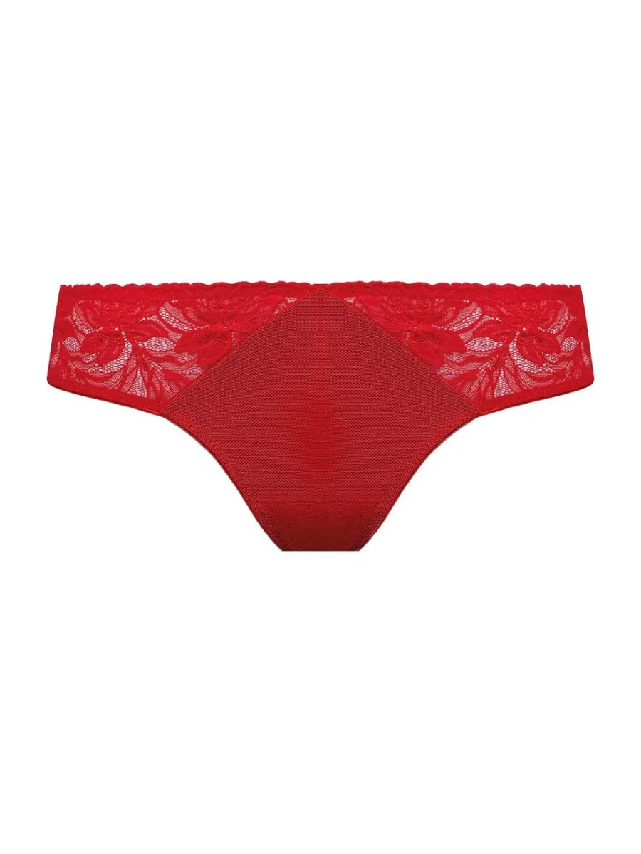 Brazilian-Slip aus floraler Spitze Mefemi Laura Rot – Mutiger romantischer Stil