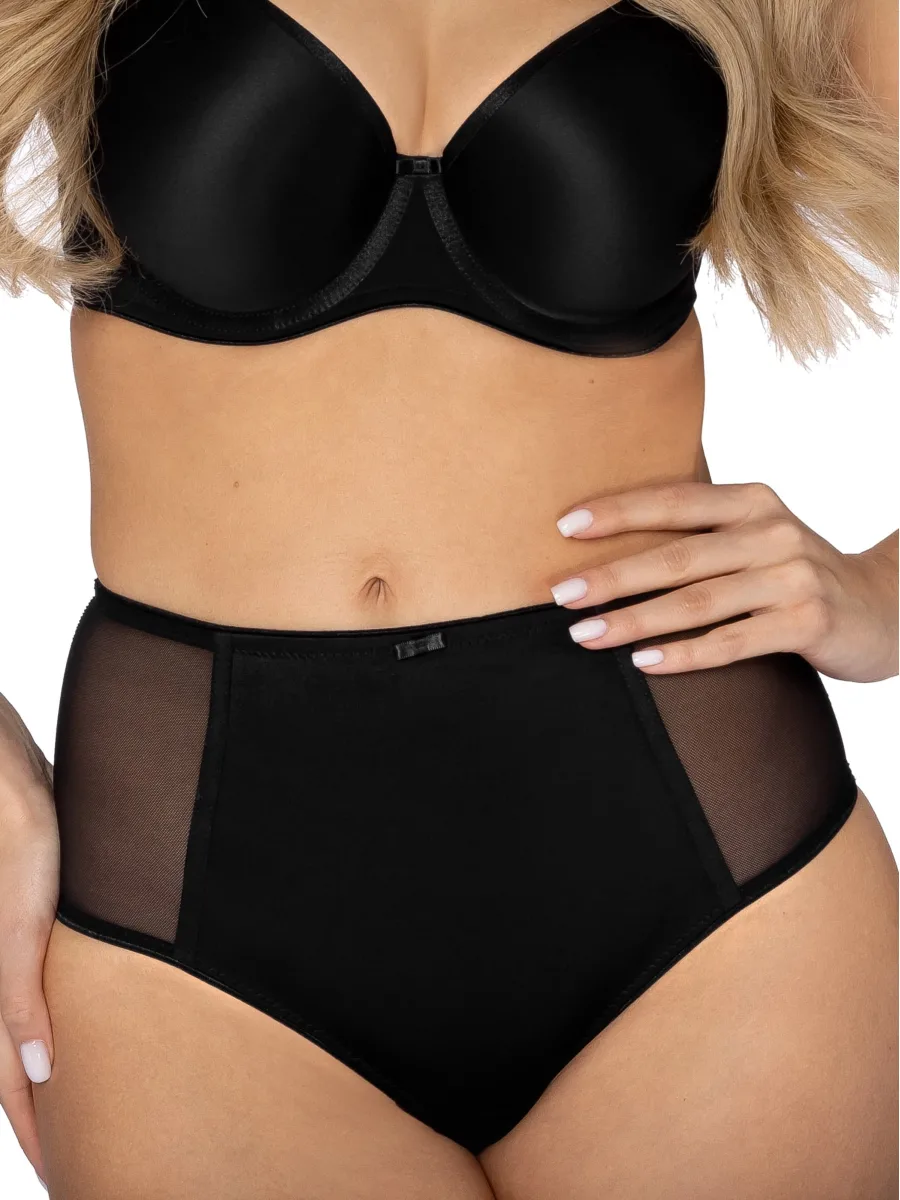 High-Waist Briefs Mefemi Anna II Black – Elegant Mesh Details