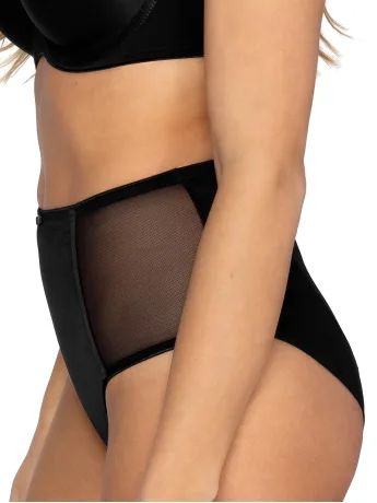 High-Waist Briefs Mefemi Anna II Black – Elegant Mesh Details