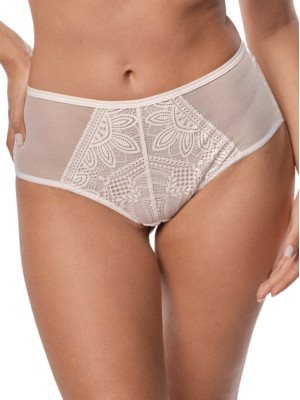 High-Waist Lace Briefs Mefemi Desire – Elegant Mocha Silhouette