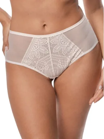High-Waist-Slip aus Spitze Mefemi Desire – Elegante Mokka-Silhouette