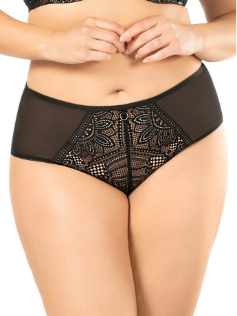 High-Waist Lace Briefs Mefemi Desire – Sophisticated Contrast Silhouette