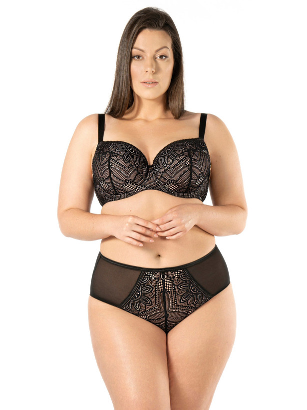 High-Waist Lace Briefs Mefemi Desire – Sophisticated Contrast Silhouette