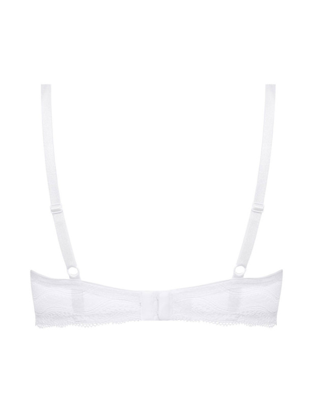 Lace-Trim Push-Up Bra Mefemi Pepite – White Removable Padding