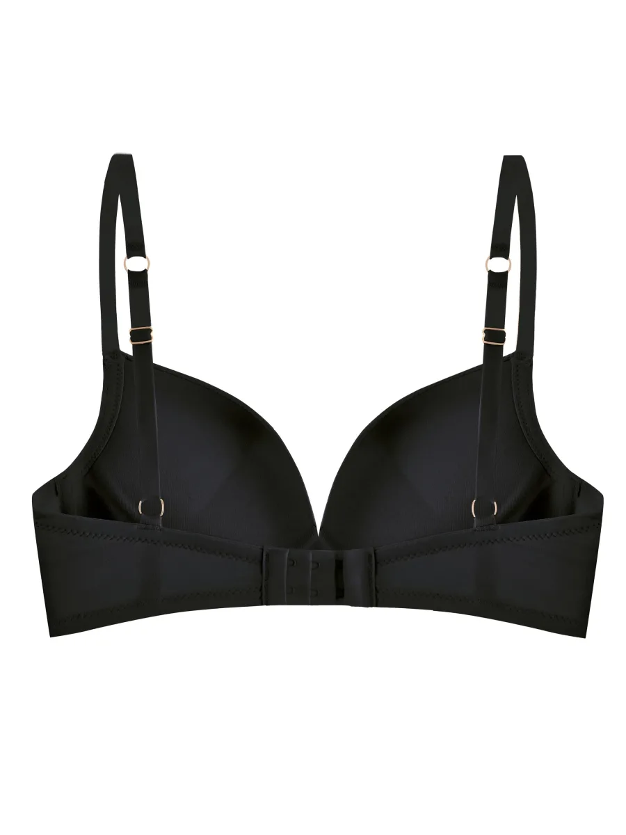 Nahtloser Push-up-BH Mefemi Amelia Schwarz – Bügelloser Plunge-Halt