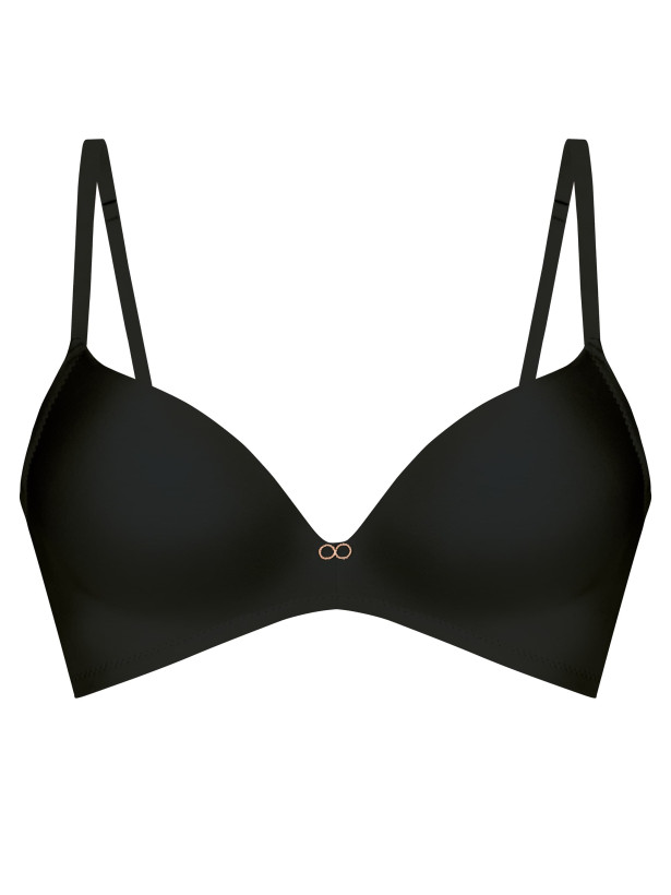 Seamless Push-Up Bra Mefemi Amelia Black – Wireless Plunge Support