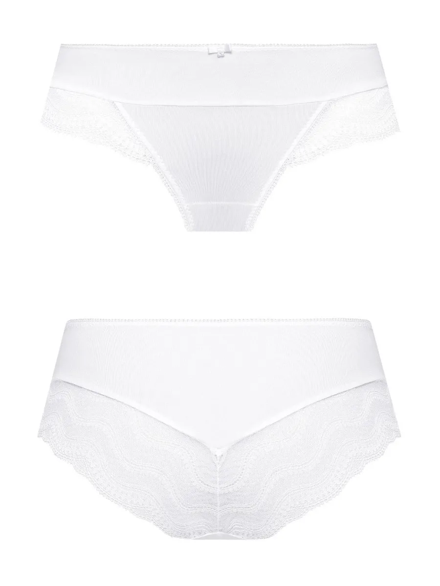 Weiche Mikrofaser-Panty Mefemi Pepite – Weiße Spitzenrückseite