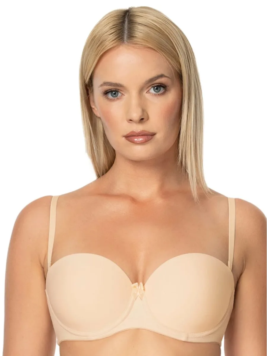 Trägerloser Balconette-BH Mefemi Ewa Beige – Unsichtbare Nude-Passform